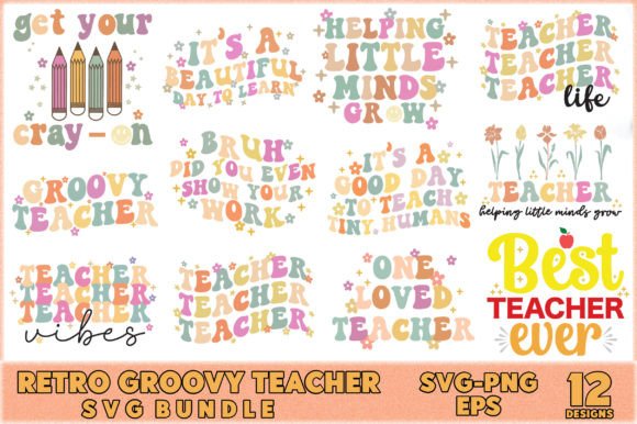 A Designer's Take on the Retro Groovy Teacher Bundle