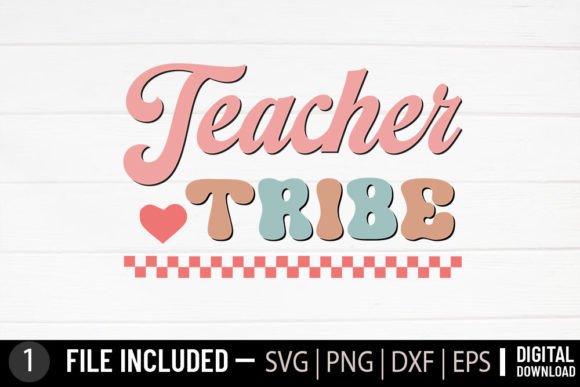 Teacher Tribe Retro Design for Embroidered Gifts